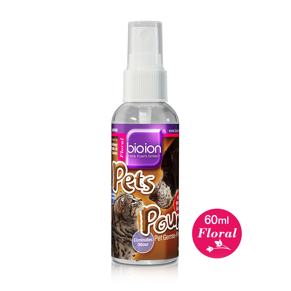 PETS POUNCE PETS SANITIZER FLORAL 60ML Bioion World